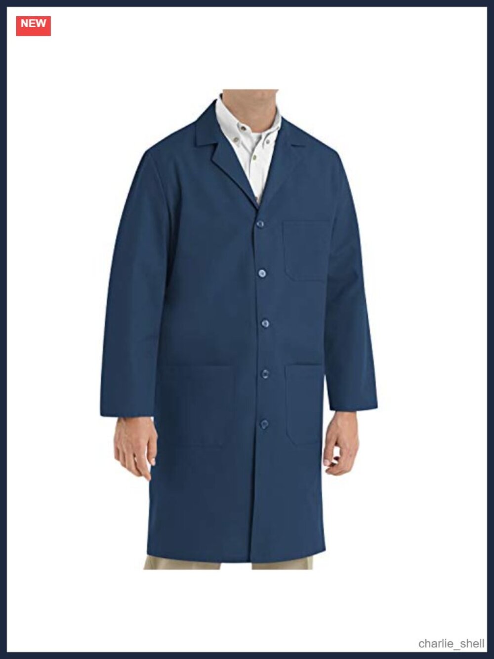 Men's Lightweight No-Iron Lab Coat with Pockets